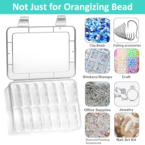 HASTHIP® 15 Pcs Transparent Jewelry Organizer Box Set Plastic Storage Cases for Earrings Ear Studs Rings Necklace Multi Purpose Small Storage Case for DIY Crafting Beading Diamond Painting X3 HASTHIP® 15 Pcs Transparent Jewelry Organizer Box Set Plastic Storage Cases for Earrings Ear Studs Rings Necklace Multi Purpose Small Storage Case for DIY Crafting Beading Diamond Painting X3